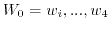 $W_0={w_i,...,w_4}$