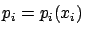 $p_i=p_i(x_i)$