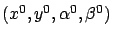 $(x^0,y^0,\alpha^0,\beta^0)$