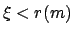 $\xi
< r(m)$
