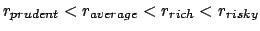 $r_{prudent} < r_{average} < r_{rich} <r_{risky}$