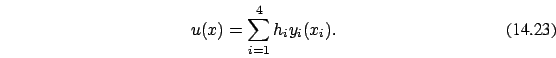 \begin{eqnarray}
u(x)=\sum_{i=1}^4 h_i y_i(x_i).
\end{eqnarray}