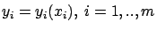 $y_i=y_i(x_i),\ i=1,..,m$
