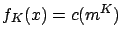 $f_K(x)=c(m^K)$