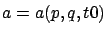 $a=a(p,q,t0)$