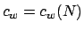 $c_w=c_w(N)$