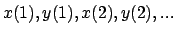 $x(1), y(1), x(2), y(2),...$