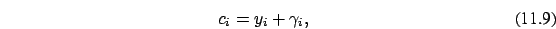 \begin{eqnarray}c_i = y_i + \gamma_i,
\end{eqnarray}