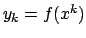 $y_k=f(x^k)$